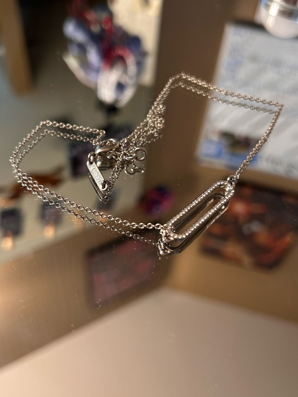 COACH Sterling Silver Double Chain Necklace